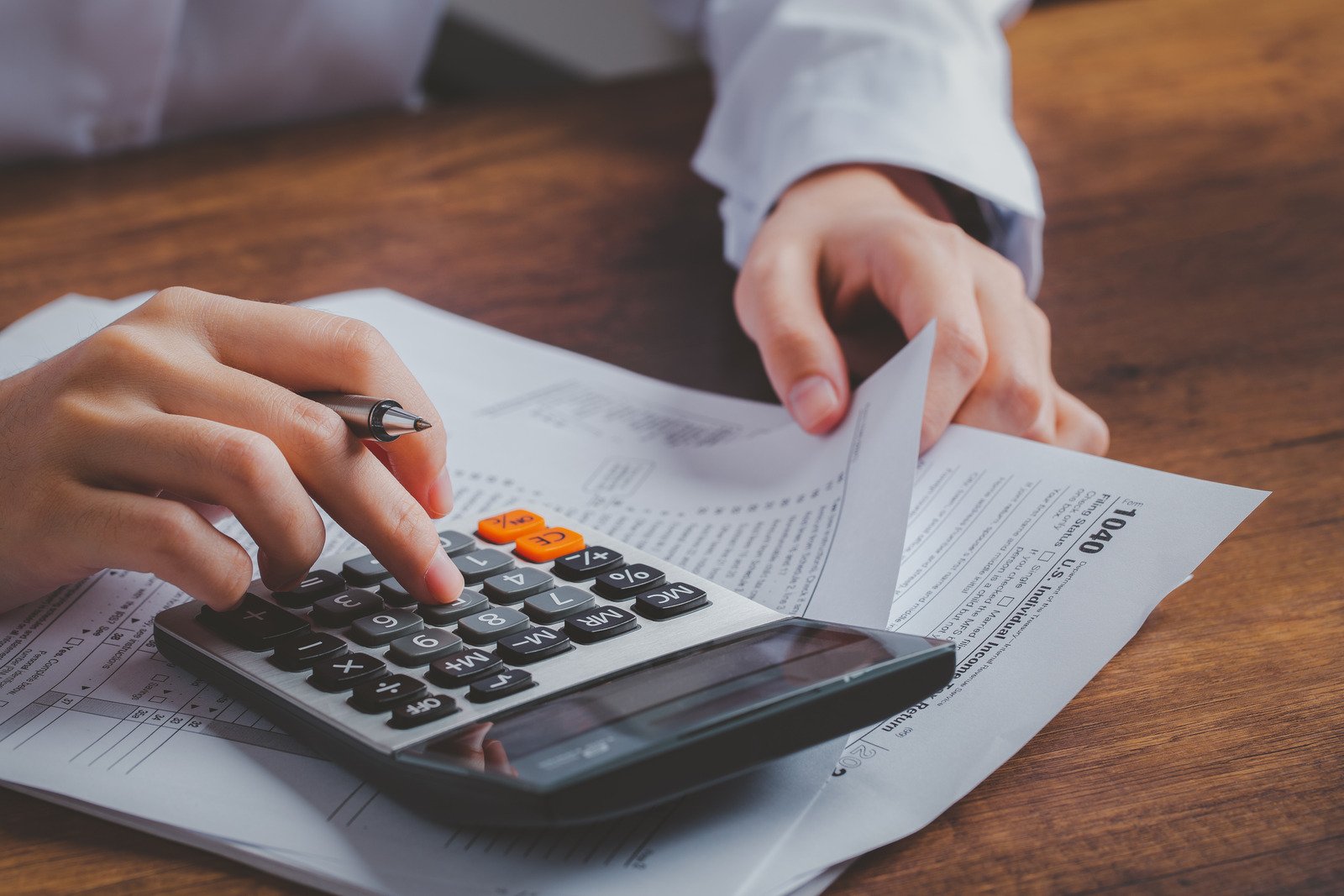 CA calculating the accounts